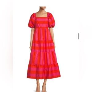 Sugarlips Red-Fuchsia Poplin Dress
